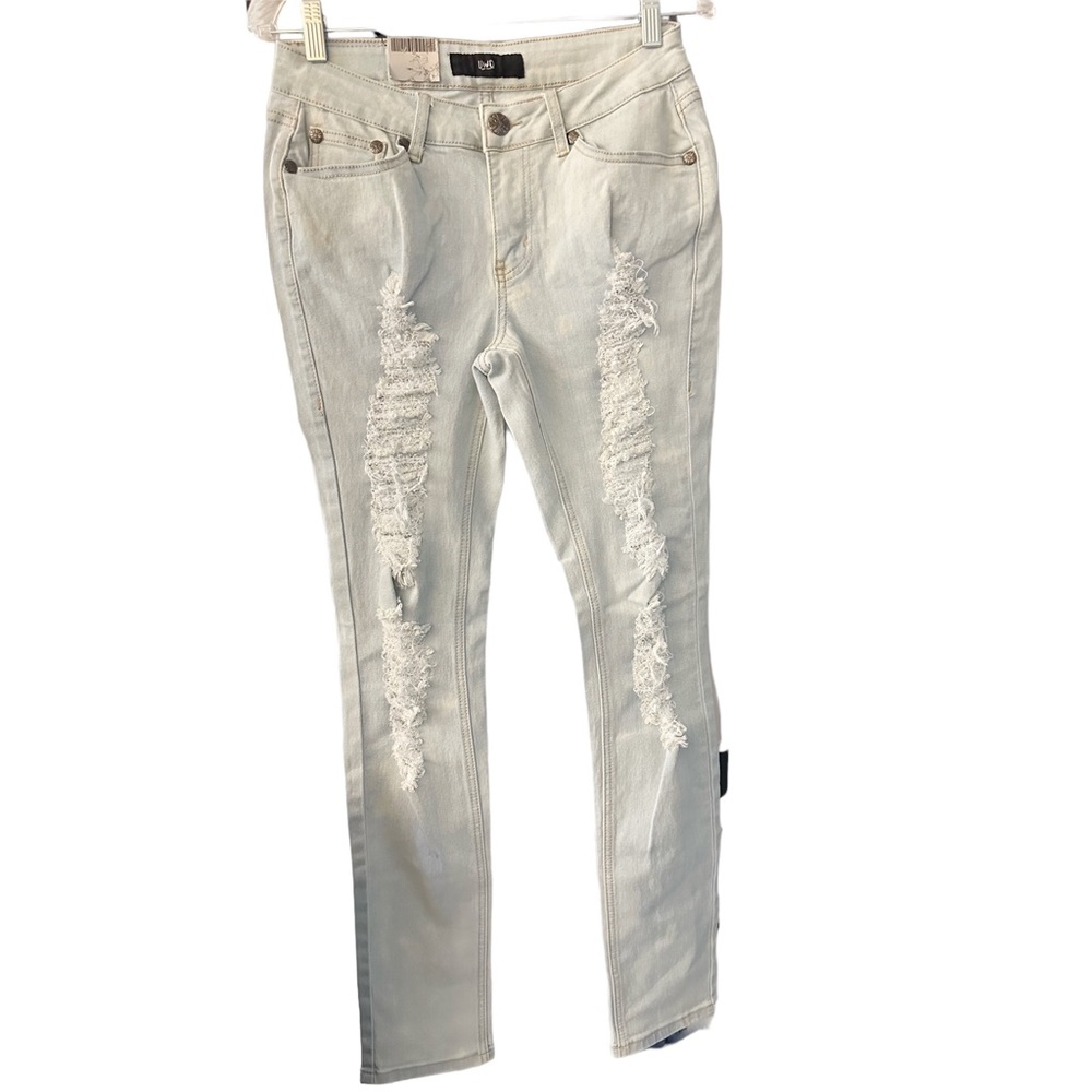 UWD Destroyed Jeans Pants Light Blue Sz 9 NWT